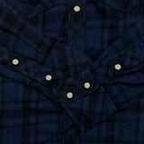 True Religion Shirt Mens Medium Blue Plaid Western Pearl Snap Long Sleeve Button Up
