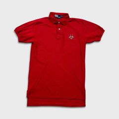 Vintage 1987 Polo Ralph Lauren Shirt Mens Medium Red Crossed Flags Crest Short Sleeve