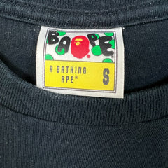 SS23 BAPE Check By Bathing Ape Tee Mens Small Black Plaid Tartan Ape Head T Shirt