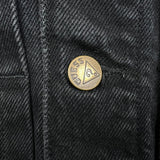 Vintage 90s Guess Jeans Denim Jacket Mens Large Black Dark Wash Trucker Western