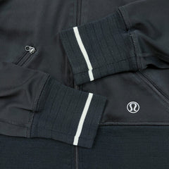 Lululemon Track Jacket Womens Small Black Sports Athletic Full Zip Tracksuit Top