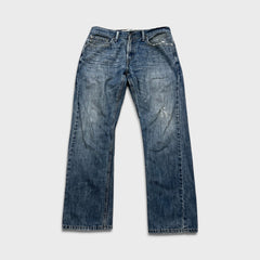 Vintage Y2K Levi's 514 Jeans Mens 32x30 Blue Slim Straight Fit Distressed Dark Wash Faded Pants