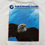 Vintage 1996 Pratt Whitney Canada PW530 Jet Engine T Shirt Mens 2XL White Bald Eagle Tee