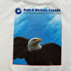 Vintage 1996 Pratt Whitney Canada PW530 Jet Engine T Shirt Mens 2XL White Bald Eagle Tee