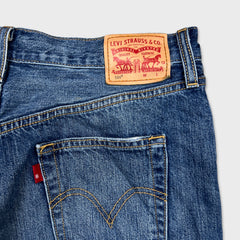 Levi's 501 Jeans Mens 32x31 Blue Original Fit Straight Distress Medium Wash Denim Pants