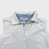 Tommy Hilfiger Sleeveless Polo Shirt Womens Medium White Stretch Tank Top