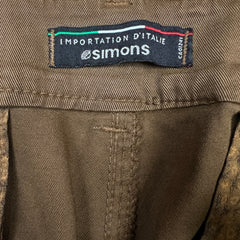 Simons Pants Mens 32x28 Brown Stretch Utility Taper Leg Cargo