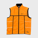 Vintage 90s Nike Vest Jacket Mens Medium Orange Sportswear Swoosh Full Zip 3M