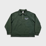 Vintage 90s Roots Athletics Sweatshirt Mens Large Green 1/4 Zip Faded Pullover