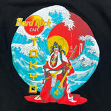 Vintage 90s Hard Rock Cafe Samurai Tokyo T Shirt Mens XL Black Kabuki Wave Tee