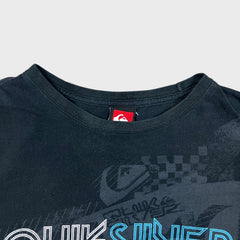 Vintage Y2K Quiksilver T Shirt Mens Large Black Faded Graphic Short Sleeve Tee