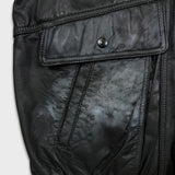 Vintage 90s Sears Leather Jacket Mens XL Black Full Zip Flight A-2 G-1 Bomber