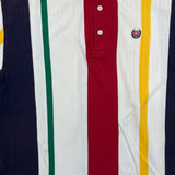 Vintage 90s Chaps Ralph Lauren Golf Polo Shirt Mens Large White Crest Striped