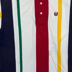 Vintage 90s Chaps Ralph Lauren Golf Polo Shirt Mens Large White Crest Striped