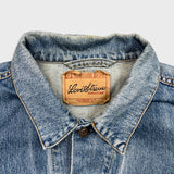 Levi's Strauss Signature Denim Jacket Mens Medium Blue Light Wash Faded Trucker