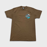 Santa Cruz T Shirt Mens Medium Brown Double Side Skateboard Graphic Tee