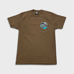 Santa Cruz T Shirt Mens Medium Brown Double Side Skateboard Graphic Tee