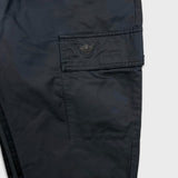 Adidas Blue Version Cargo Pants Mens Small Black 3 Stripe Trefoil Taper Leg