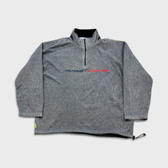 Vintage 90s Tommy Hilfiger Fleece Mens Large Gray 1/4 Zip Spell Out Athletics Jacket