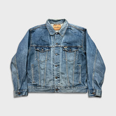 Levi's Strauss Signature Denim Jacket Mens Medium Blue Light Wash Faded Trucker