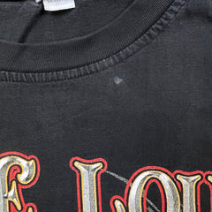 Vintage Y2K Ride Loud American Motor T Shirt Mens 2XL Black Faded Motorcycle Tee