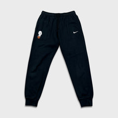 Nike Sportswear Sweatpants Mens Small Black Swoosh Taper Leg Fleece Jogger