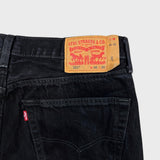Levi's 501 Jeans Mens 36x30 Black Original Straight Leg Dark Wash Denim Pants