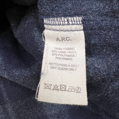 A.P.C. Shirt Mens Small Blue Rue Madame Paris Wool Plaid Check Flannel Button Up