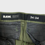G-Star Raw Pants Mens 34x34 Green Rovic Zip 3D Straight Tapered Utility Cargo