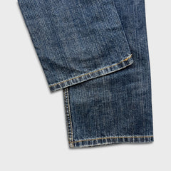 Levi's 505 Jeans Mens 30x30 Blue Regular Fit Straight Leg Dark Wash Faded Denim Pants