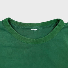 Vintage Blank T Shirt Mens Large Green Heavyweight Basic Short Sleeve Tee