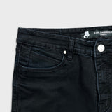 Karl Lagerfeld Paris Jeans Mens 34x27 Black Dark Wash Slim Taper Stretch Denim Pants