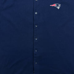 Vintage Y2K Reebok New England Patriots Shirt Mens Large Blue Football NFL Short Sleeve Button Up