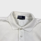 Vintage 90s Polo Ralph Lauren Long Sleeve Mens Large White Waffle Knit Sweatshirt