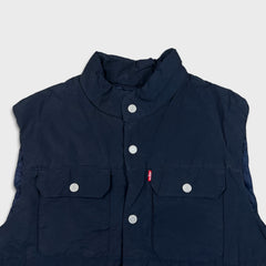 Levi's Vest Mens Large Blue Button Up Puffer Outdoor Lightweight Jacket