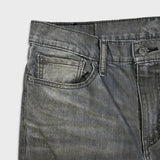 Levi's 514 Jeans Mens 33x32 Gray Slim Straight Fit Stone Wash Faded Denim Pants
