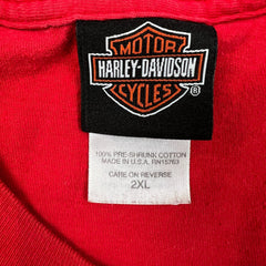 Vintage 2005 Harley Davidson T Shirt Mens 2XL Red Canada USA Eagle Biker Tee