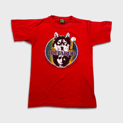 Vintage 1986 Russell Athletic Iditarod Alaska Husky Dog T Shirt Mens XS Red Single Stitch Animal Tee