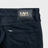 Karl Lagerfeld Paris Jeans Mens 34x27 Black Dark Wash Slim Taper Stretch Denim Pants