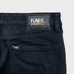 Karl Lagerfeld Paris Jeans Mens 34x27 Black Dark Wash Slim Taper Stretch Denim Pants