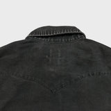 Levi's Denim Shirt Mens Medium Black Dark Wash Casual Western Pearl Snap