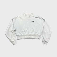 Nike Sportswear Sweatshirt Womens Medium White Mock Neck Crop Pullover