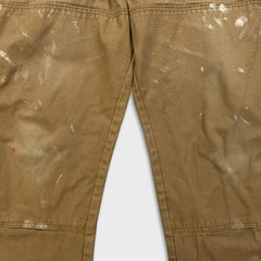 Dickies Pants Mens 40x32 Tan Double Knee Distress Carpenter Fade Canvas Workwear
