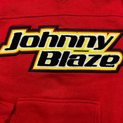 Vintage 90s Johnny Blaze Hoodie Mens Medium Red Hip Hop Hooded Sweater
