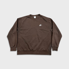 Nike Sportswear Sweatshirt Mens XL Brown Swoosh Pullover Crewneck