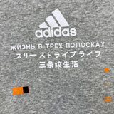 Adidas Essentials Sweatshirt Mens XL Gray Global Citizens 3 Striped AOP Crewneck