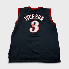 2014 Adidas Allen Iverson #3 Philadelphia 76ers Jersey Mens XL Sewn NBA Hardwood Classics