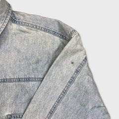 Vintage 90s Levi's Denim Shirt Mens Large Blue Red Tab Light Wash Button Up