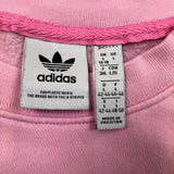 Adidas Originals Sweatshirt Womens Large Pink Cropped Center Trefoil Pullover