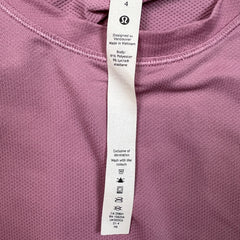 Lululemon High-Neck Running and Training T-Shirt Womens Size 4 Pink Athletic Tee